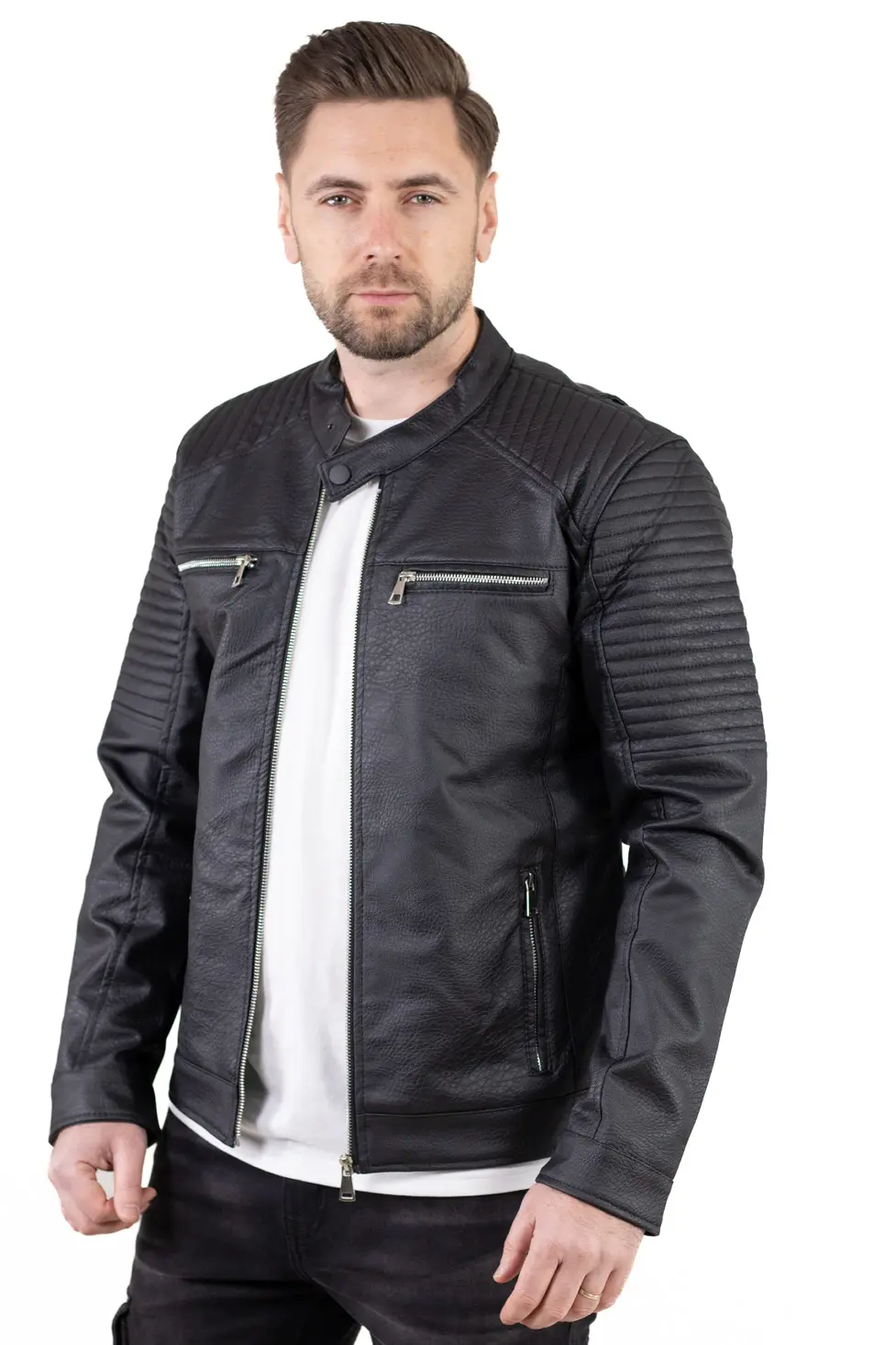 Geaca barbati piele eco biker [6]