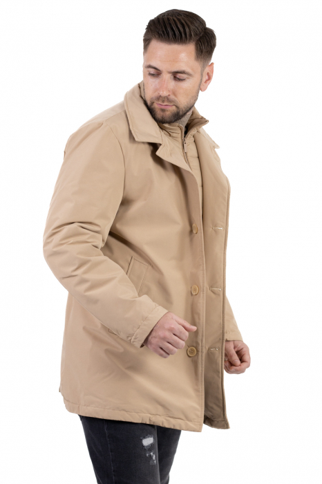 Geacă crem elegantă premium pentru bărbați cu vestă integrată [10]
