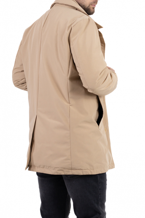 Geacă crem elegantă premium pentru bărbați cu vestă integrată [7]