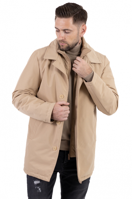 Geacă crem elegantă premium pentru bărbați cu vestă integrată [13]