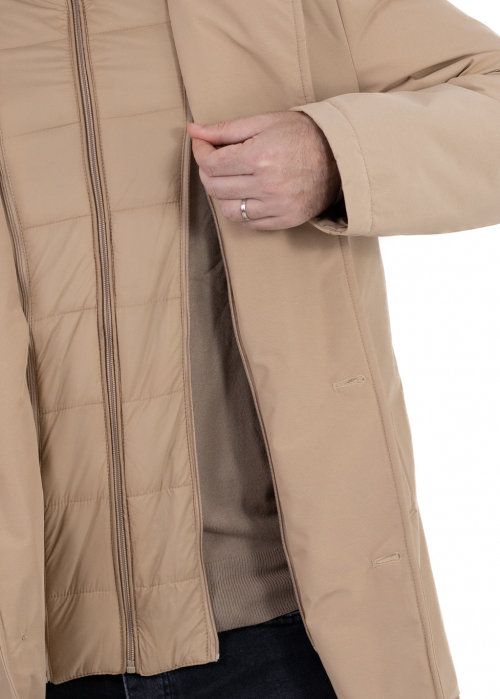 Geacă crem elegantă premium pentru bărbați cu vestă integrată [5]