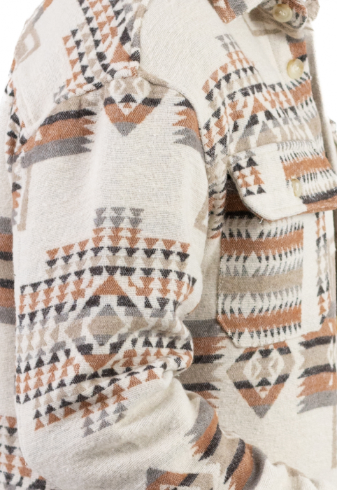 Camasa tip jacheta cu print etnic oversize [2]
