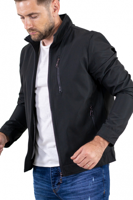 Geaca neagră subtire eleganta de toamna [6]