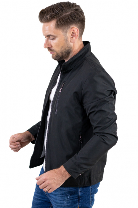 Geaca neagră subtire eleganta de toamna [8]