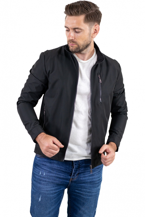 Geaca neagră subtire eleganta de toamna [5]
