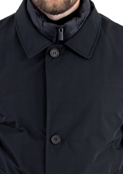 Geacă neagra elegantă premium pentru bărbați cu vestă integrată [2]