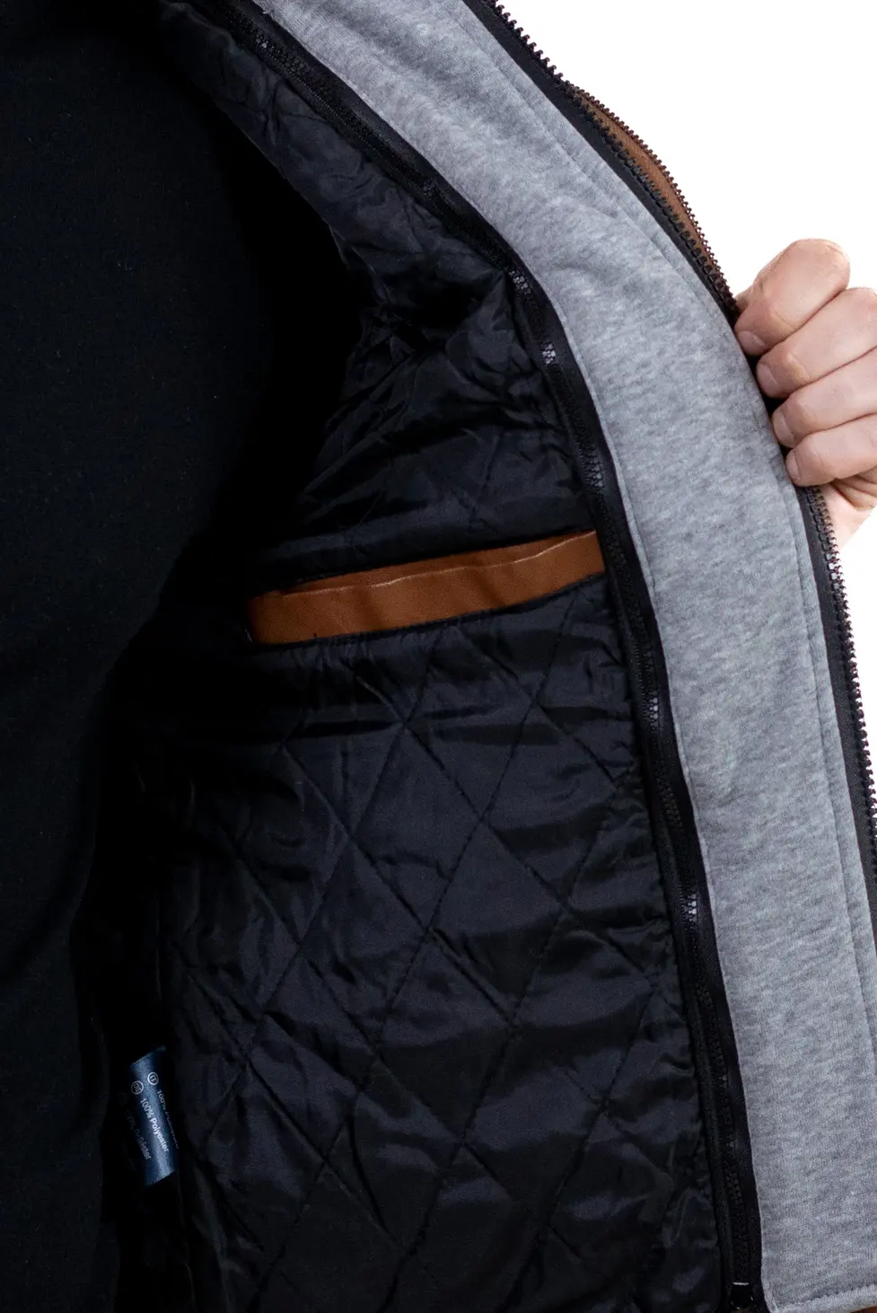 Geacă piele ecologică bărbați cu glugă detașabilă – maro | Maxwear [11]