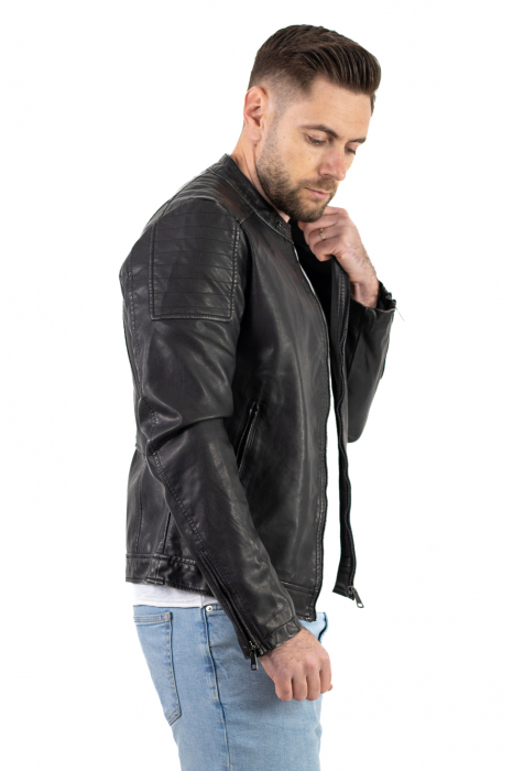 Geaca eco-piele neagra vintage [10]