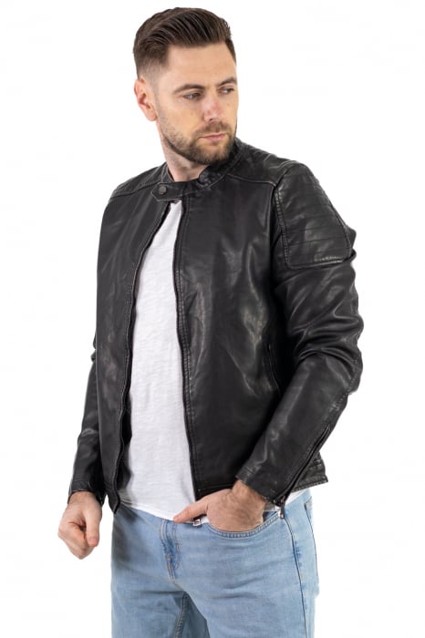 Geaca eco-piele neagra vintage [12]