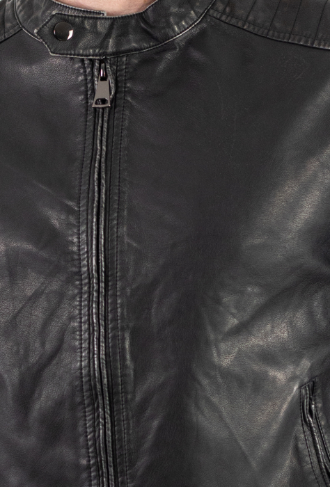 Geaca eco-piele neagra vintage [5]