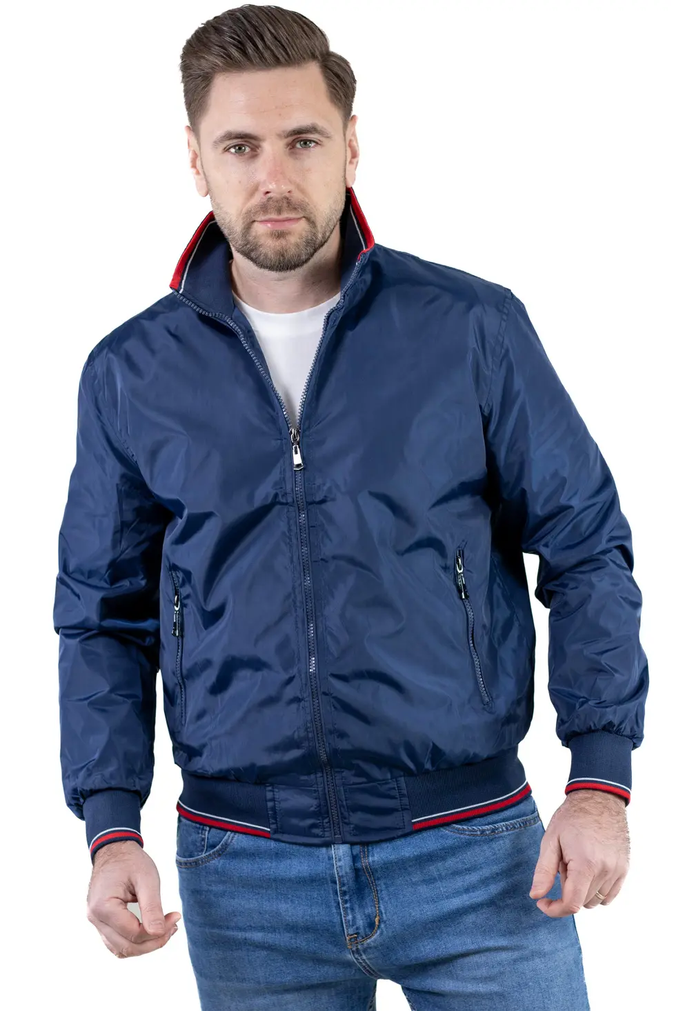 Geaca barbati subtire tip foita bleumarin [5]