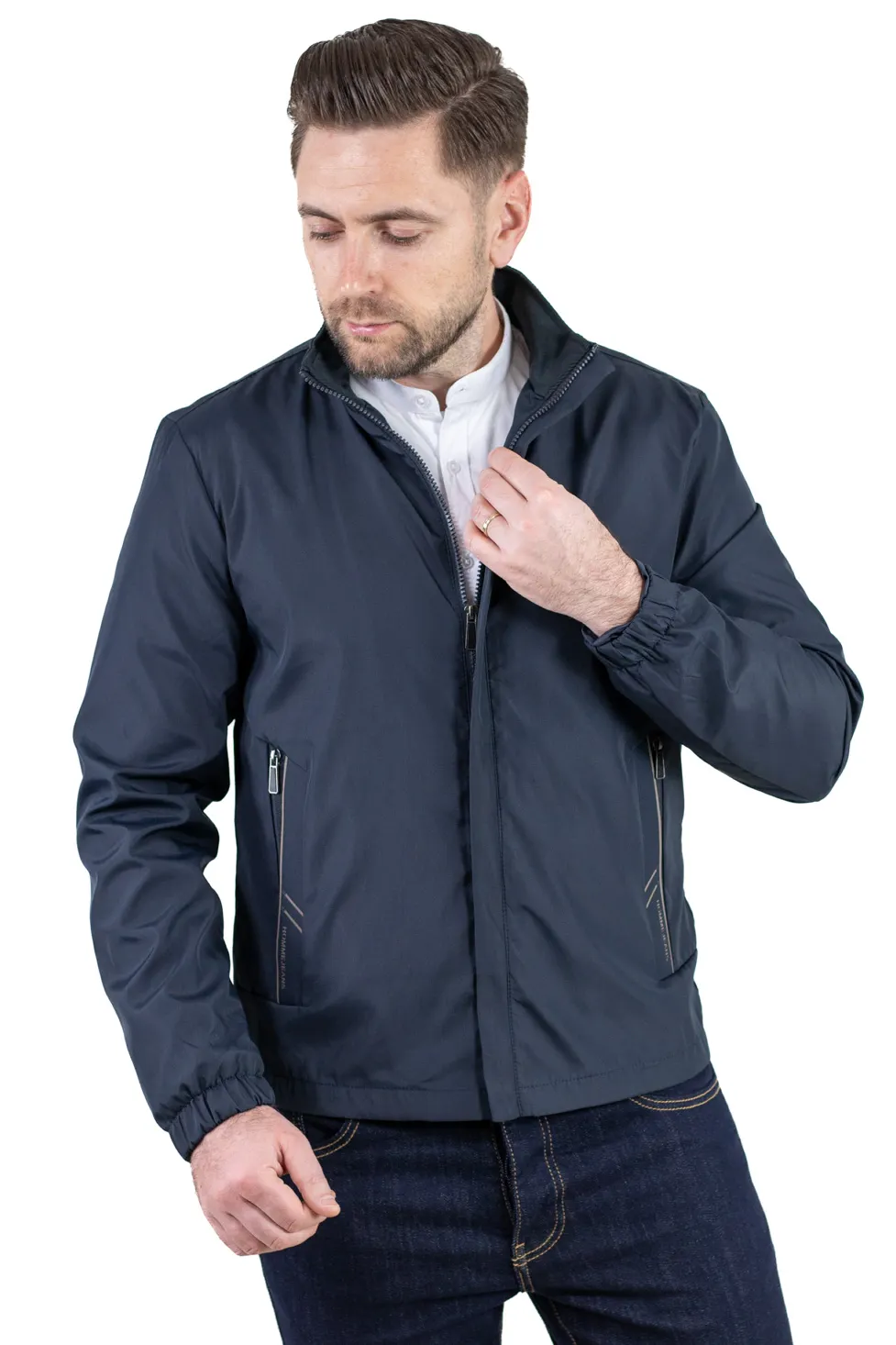 Geaca eleganta usoara regular fit bleumarin [9]