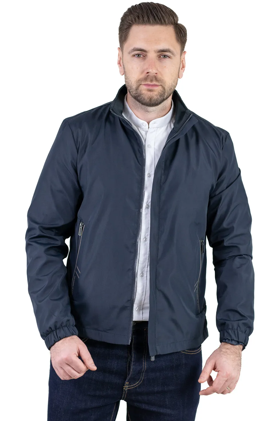 Geaca eleganta usoara regular fit bleumarin [2]