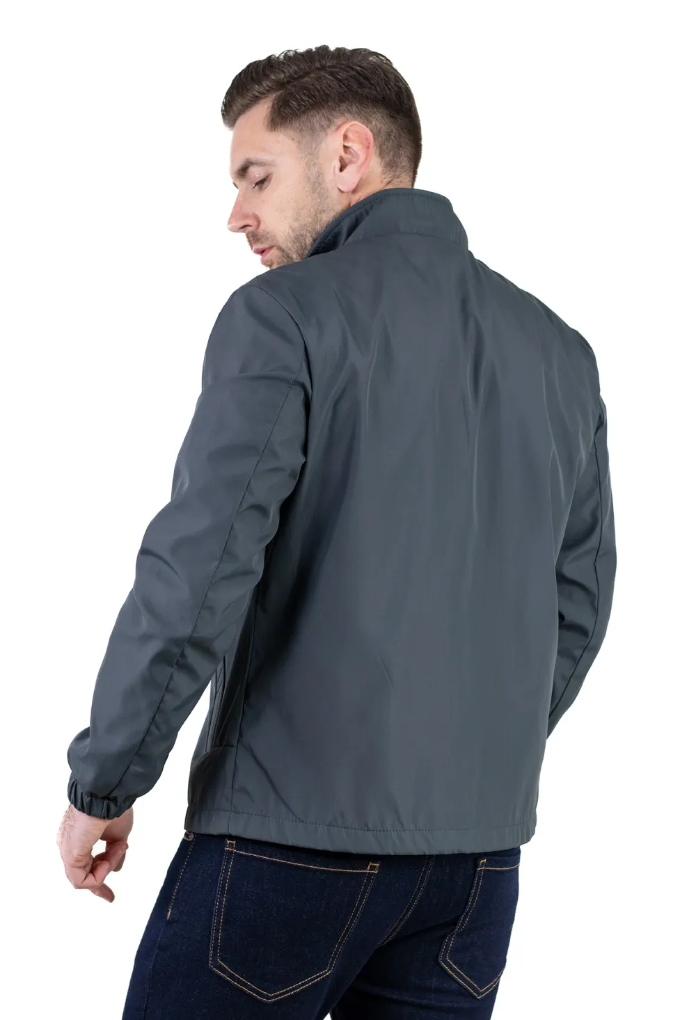 Geaca eleganta usoara regular fit gri inchis [6]