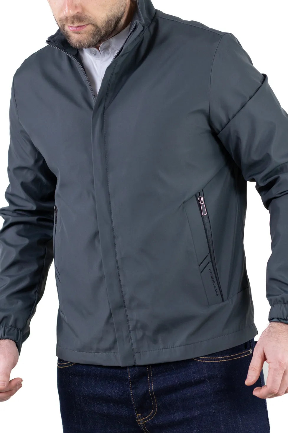 Geaca eleganta usoara regular fit gri inchis [8]