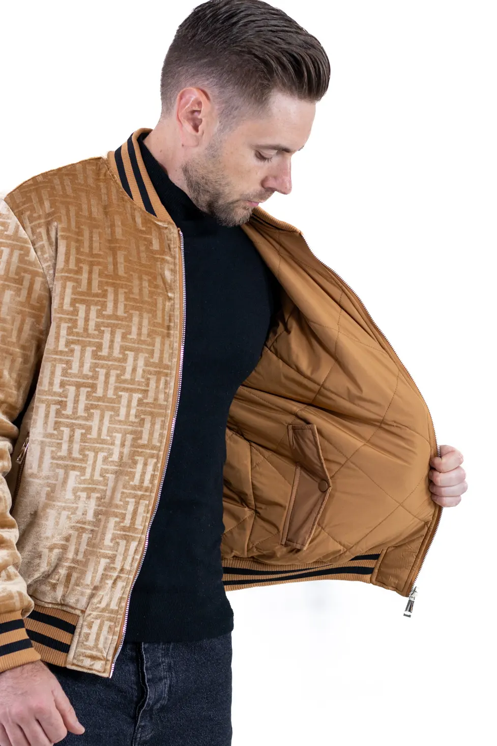 Geacă Camel bărbați reversibilă – catifea & matlasat [13]