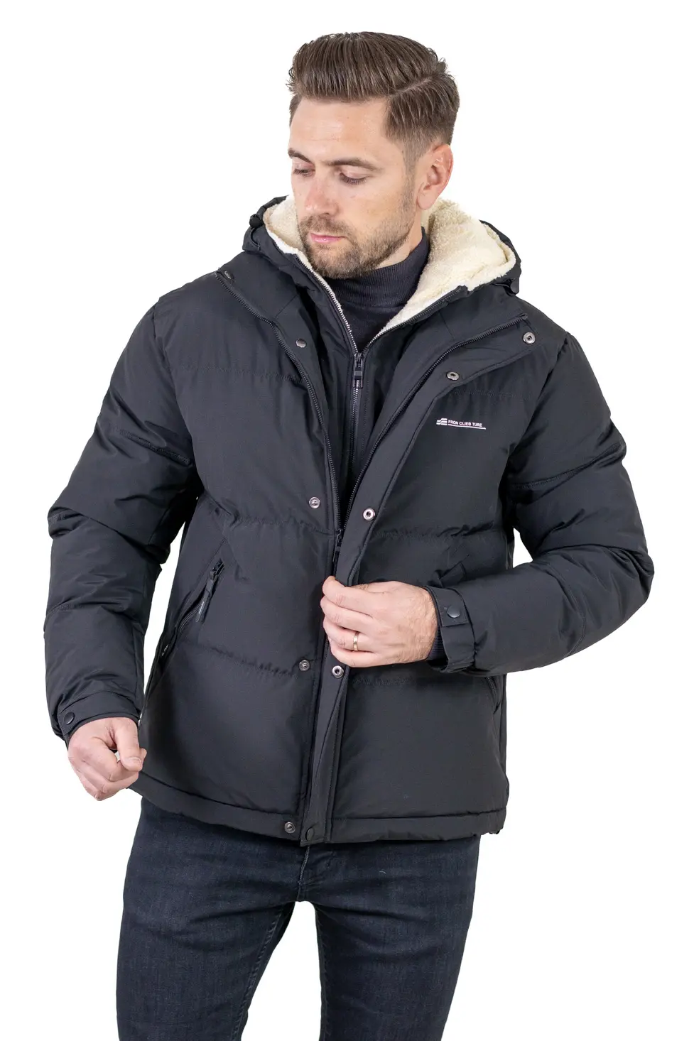 Geacă roșie bărbați cu glugă fixă [7]