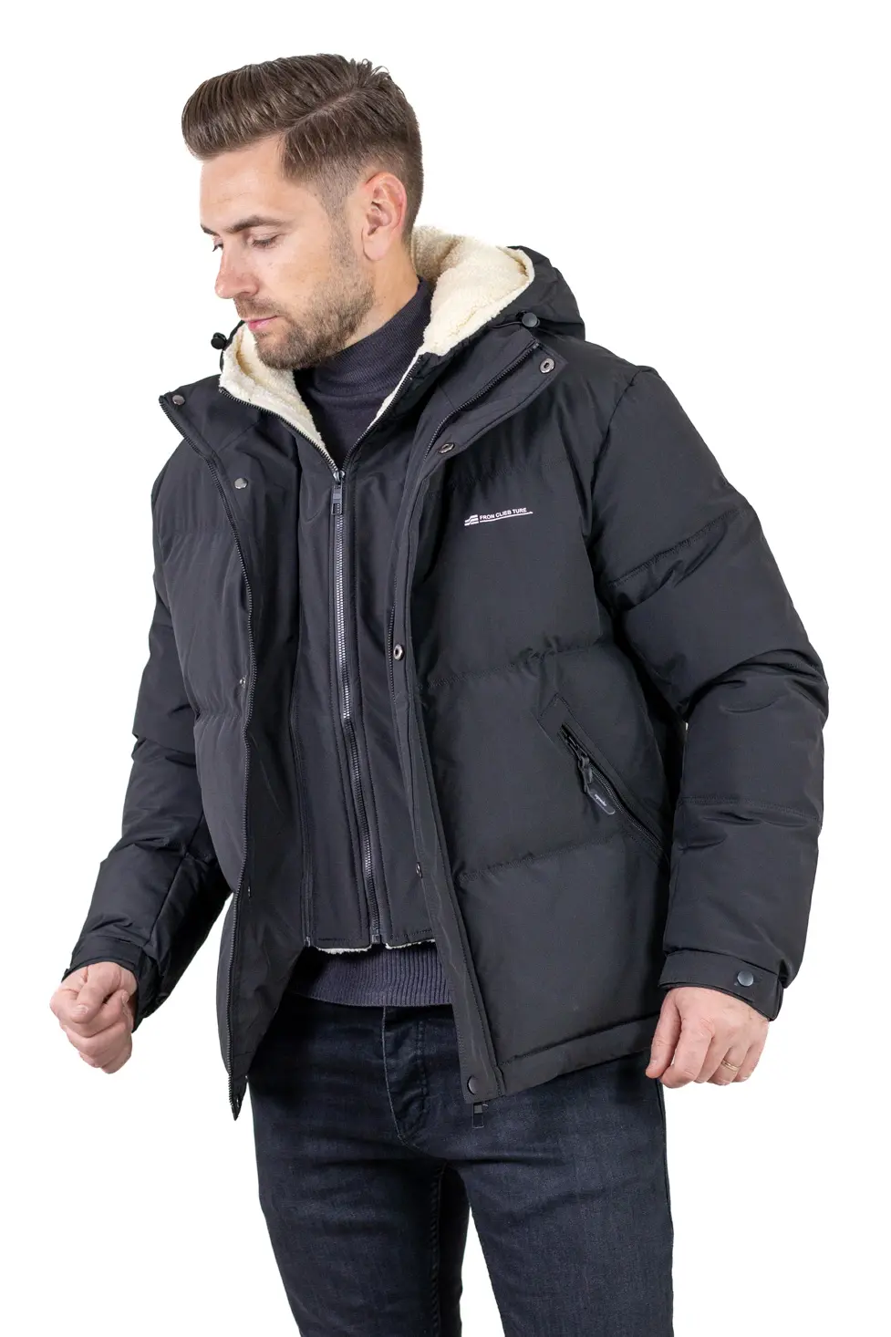 Geacă roșie bărbați cu glugă fixă [2]