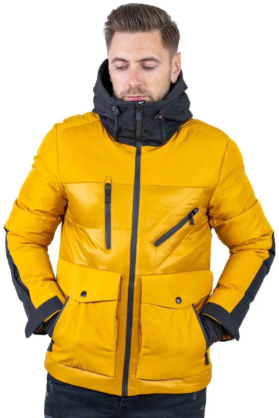 Geacă schi bărbați galbenă cu buzunare multiple [2]