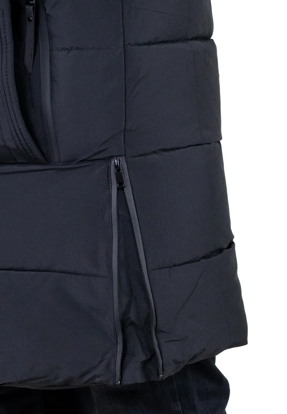 Geacă neagră groasă lungă de iarnă bărbați [6]