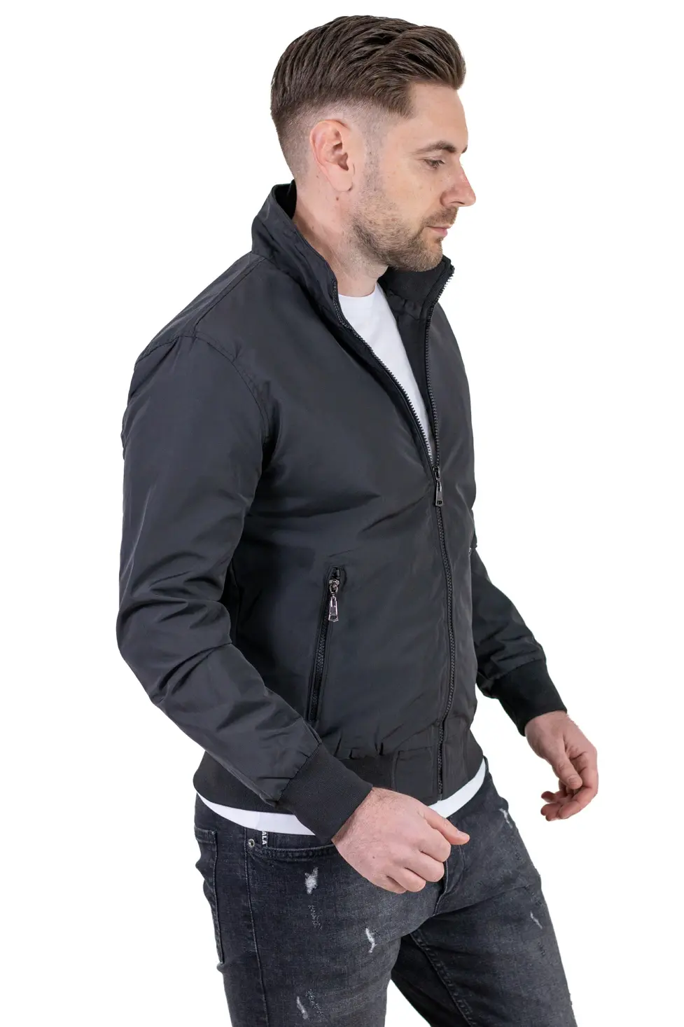 Geaca impermeabila subtire tip foita neagra [6]