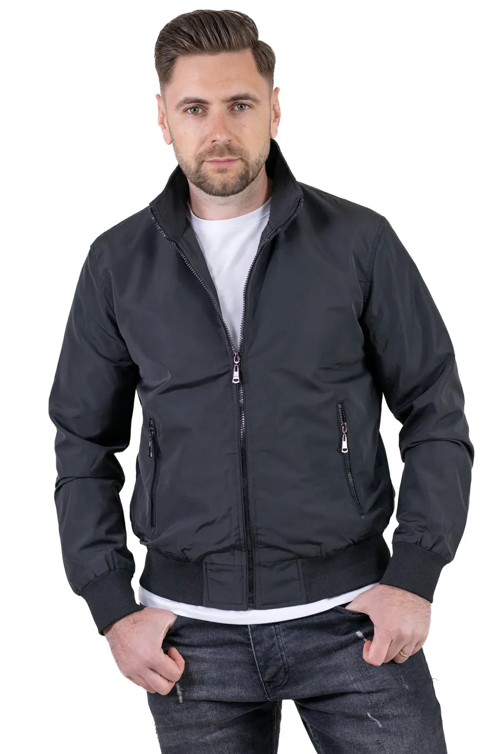 Geaca impermeabila subtire tip foita neagra [4]