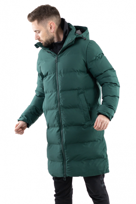 Geaca lunga usoara verde de iarna barbati [7]