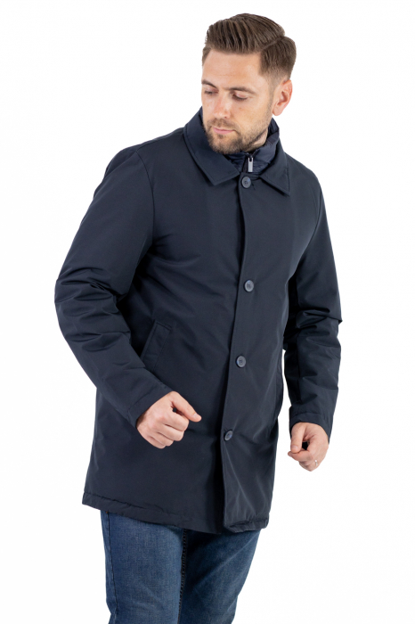 Geacă bleumarin elegantă premium pentru bărbați cu vestă integrată [2]