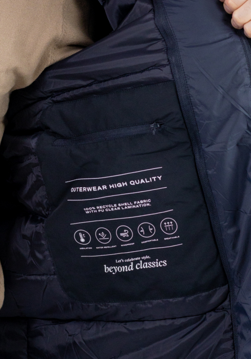 Geacă bleumarin elegantă premium pentru bărbați cu vestă integrată [4]