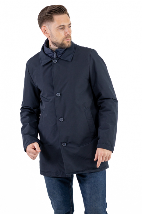 Geacă bleumarin elegantă premium pentru bărbați cu vestă integrată [10]