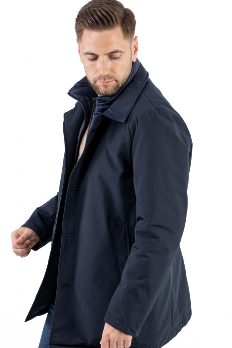 Geacă bleumarin elegantă premium pentru bărbați cu vestă integrată [8]