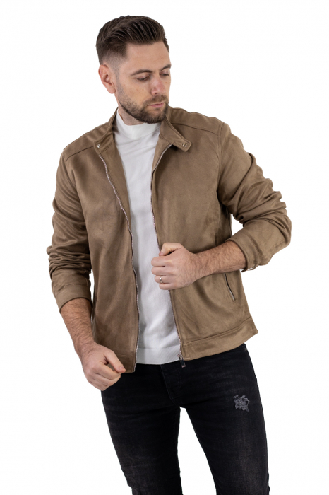 Geaca maro piele intoarsa eco model drept [2]
