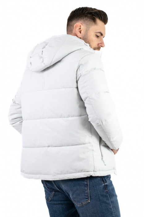 Geaca impermeabila de iarna cu gluga detasabila alb polar [2]