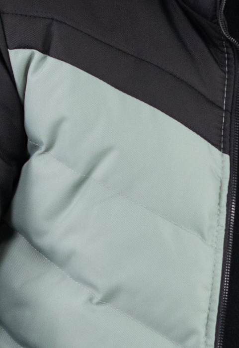 Geaca matlasata impermeabila negru cu verde aqua [11]