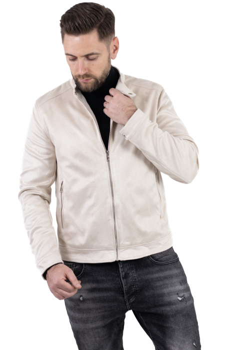 Geaca crem piele intoarsa eco model drept [6]