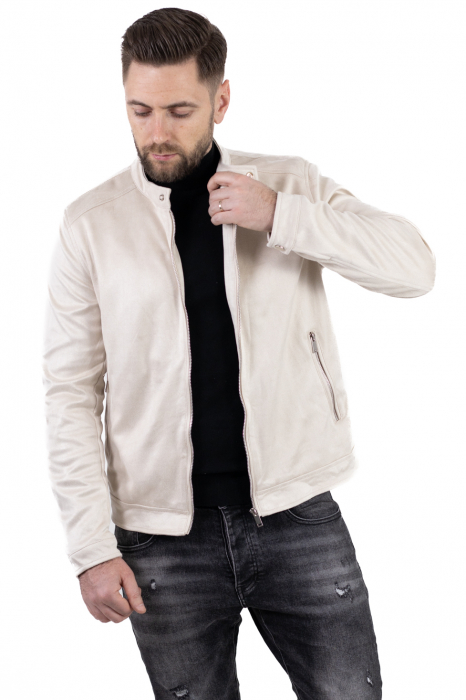 Geaca crem piele intoarsa eco model drept [9]