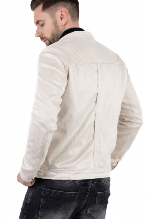Geaca crem piele intoarsa eco model drept [5]