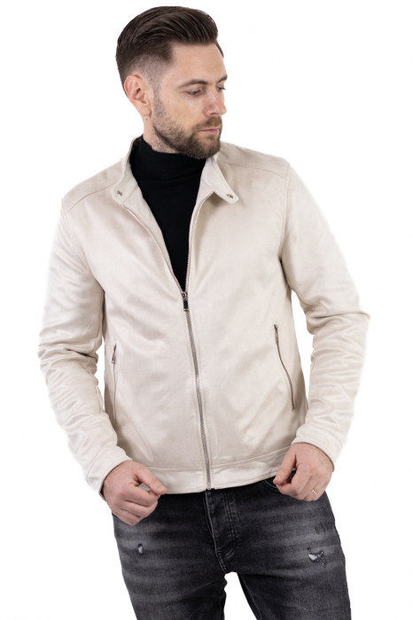 Geaca crem piele intoarsa eco model drept [2]