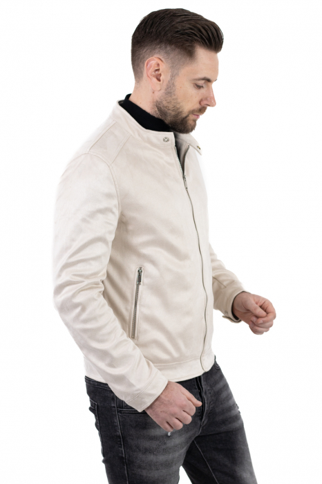 Geaca crem piele intoarsa eco model drept [7]