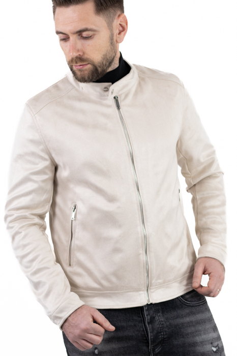 Geaca crem piele intoarsa eco model drept [8]