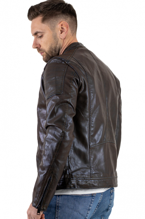 Geaca eco-piele maro vintage [2]