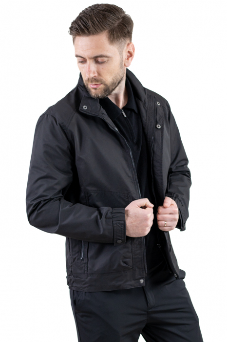 Geaca neagra subtire eleganta impermeabila [11]