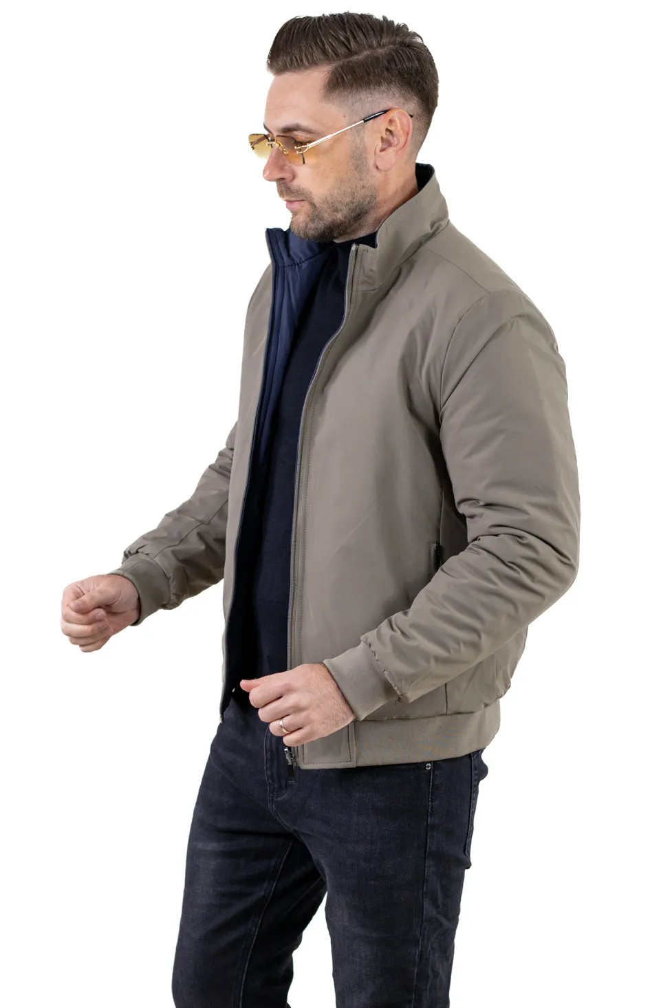 Geacă reversibilă 2 în 1, impermeabilă, Bej/Bleumarin [5]