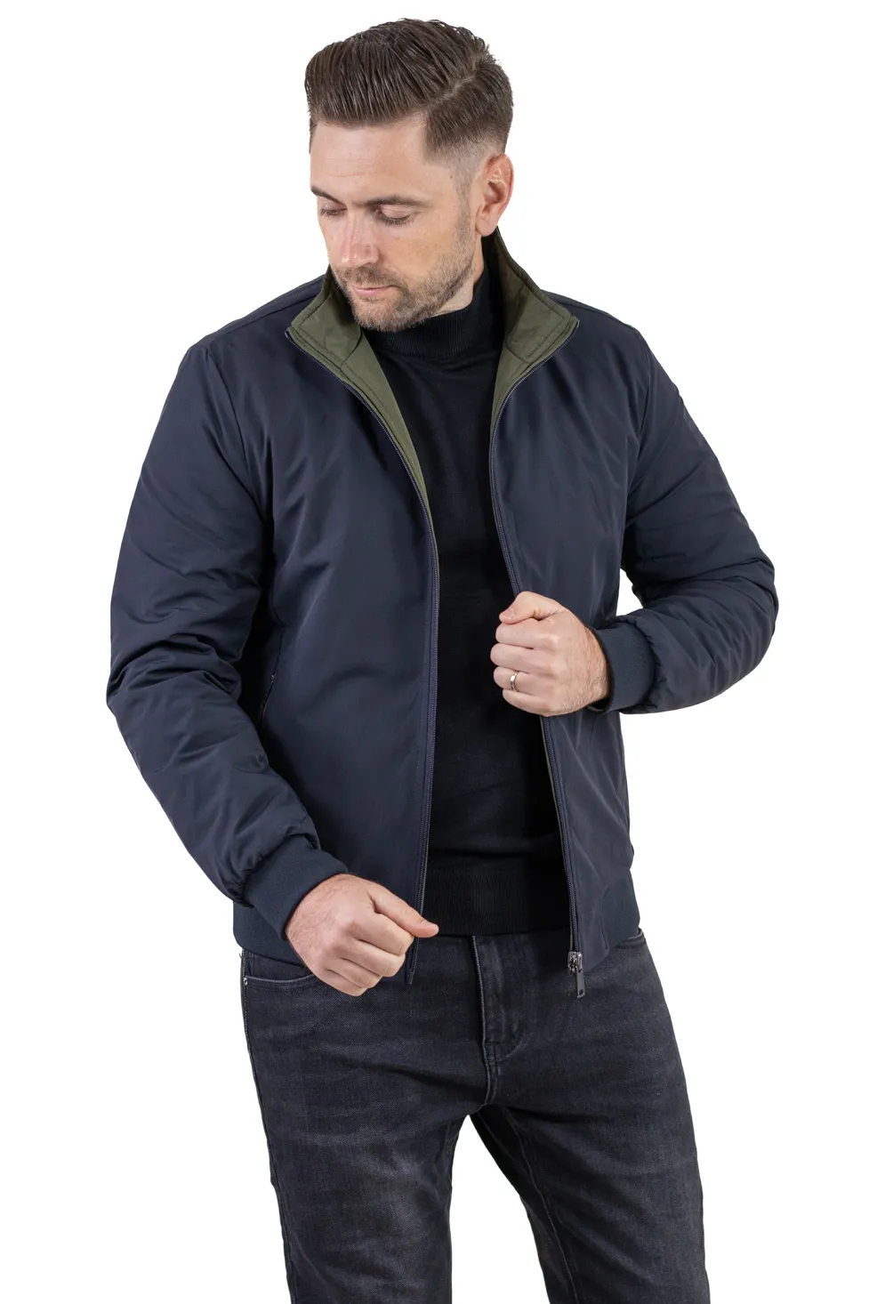 Geacă reversibilă 2 în 1, impermeabilă, Bleumarin/Verde [3]