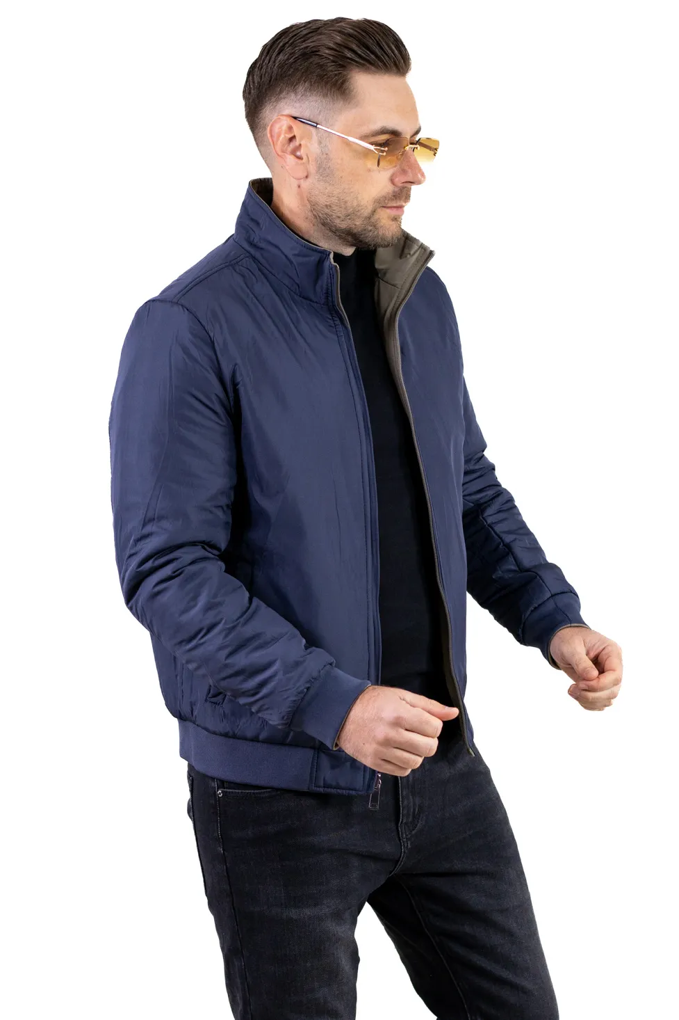 Geacă reversibilă 2 în 1, impermeabilă, Bej/Bleumarin [7]