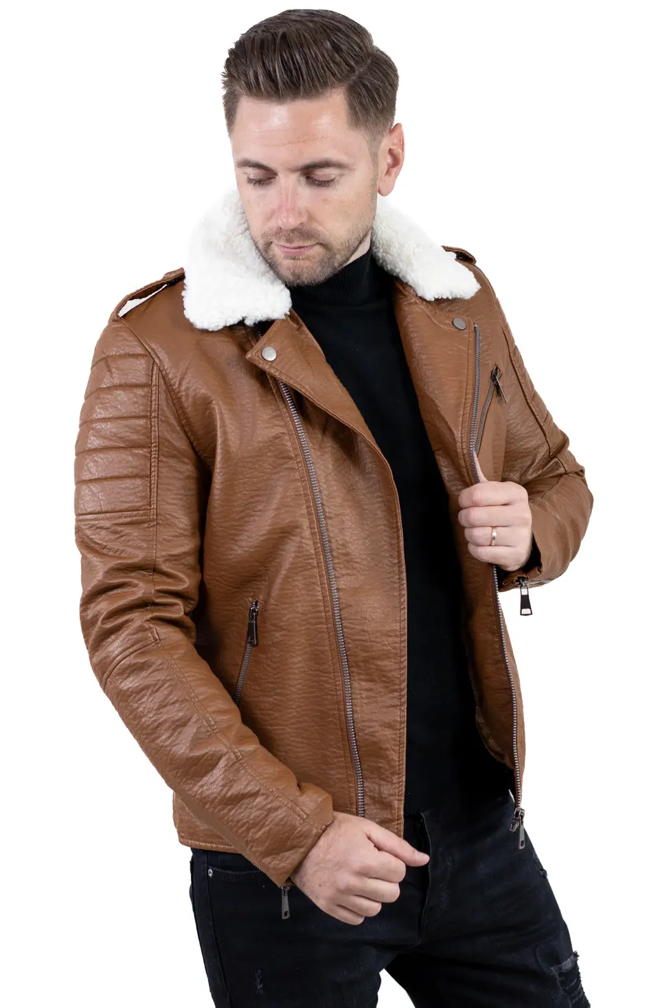 Geacă roșie bărbați cu glugă fixă [2]