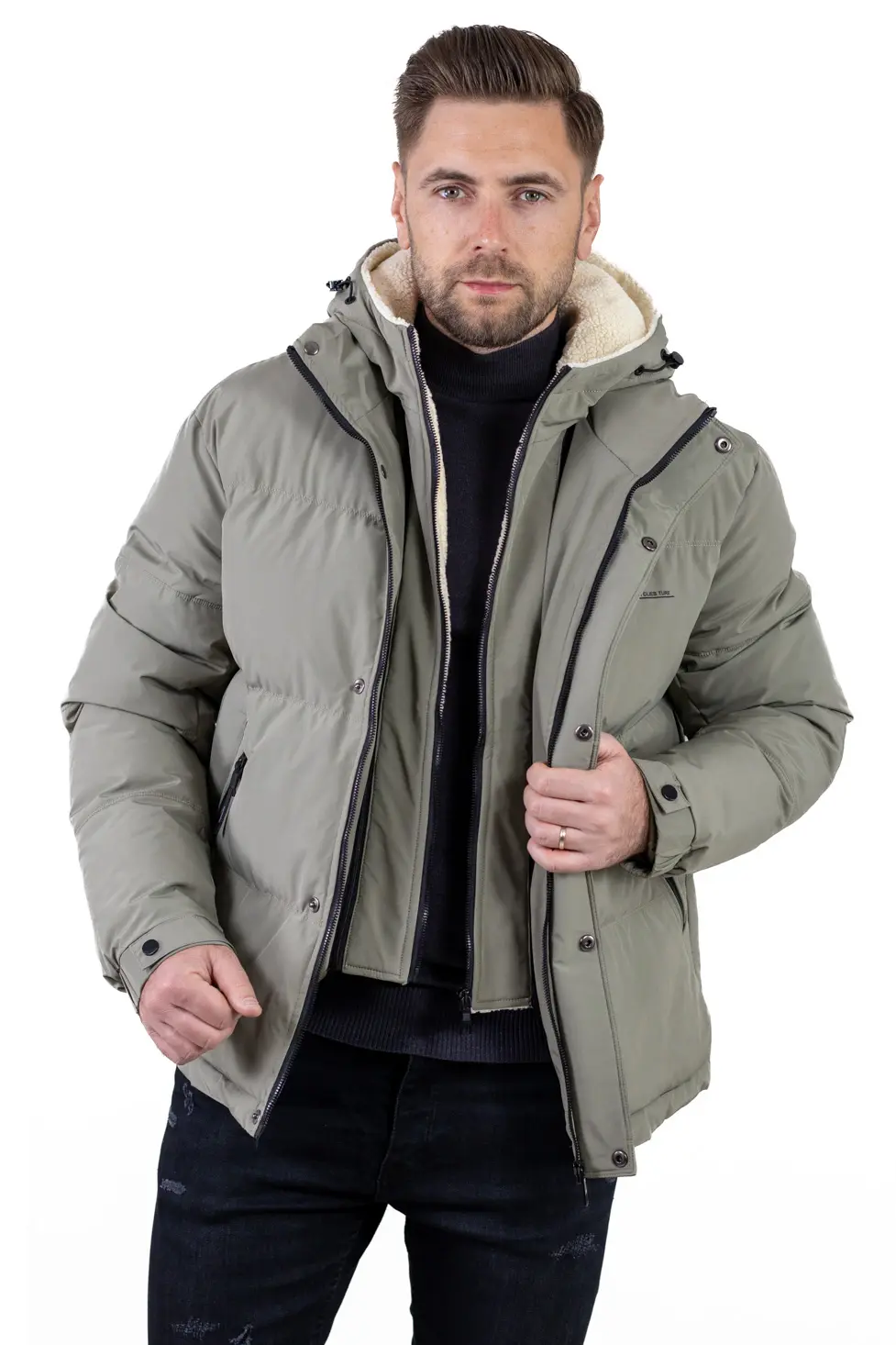 Geacă roșie bărbați cu glugă fixă [11]