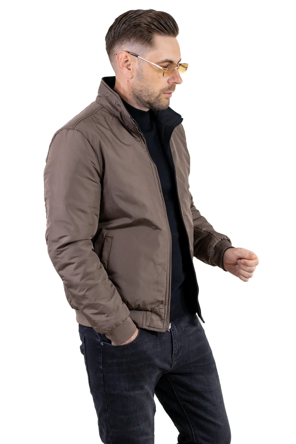 Geacă reversibilă 2 în 1, impermeabilă, Maro/Negru [6]