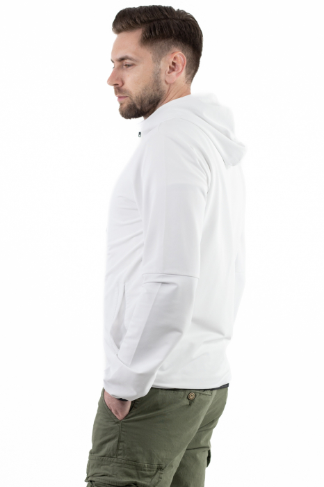 Bluza alba cu fermoar si gluga [7]
