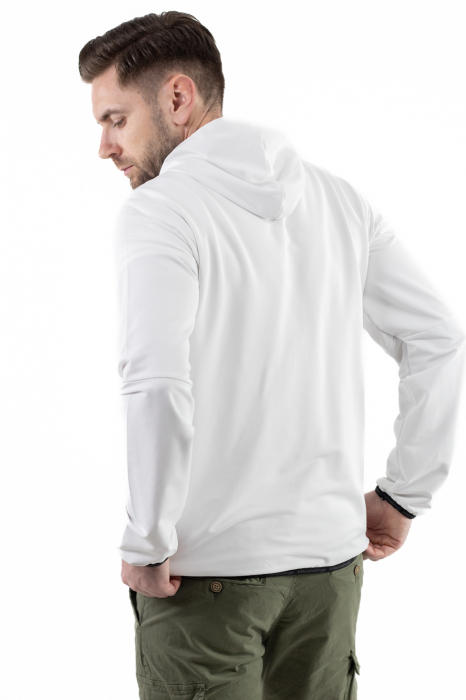 Bluza alba cu fermoar si gluga [3]